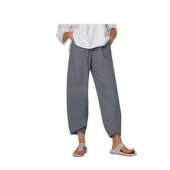 No Brand Pants - Gray Cropped Full Leg Summer Pants Womens plus size 2XL